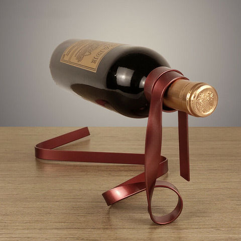 Magic Floating Colored Ribbon Wine Bottle Holder Rack Stand Bracket Art Decor Stand Holder Kitchen Dining Room Cellar Bar Decor ► Photo 1/6