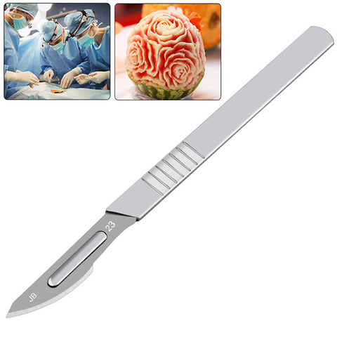11pcs Set Carbon Steel Carving Metal Scalpel Blades Number 11 23 Medical Cutting Handel Scalpel Knife DIY Tool Kits Non Slip ► Photo 1/6