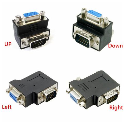 VGA SVGA male, 90 degrees up and down, left and right, female expansion adapter for monitor and projector computer host ► Photo 1/6