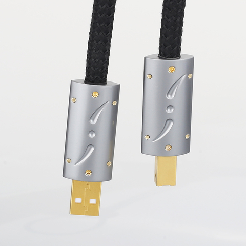2022 Viborg UC01 HI-End Silver Plated OFC USB Audio Cable Audiophile USB AB A-B DAC Gold plating DAC Decoder Printer Data cable ► Photo 1/5