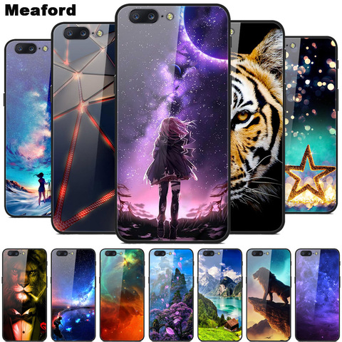 For Oneplus 5 5T Tempered Glass Case Hard Back Cover Phone Case For Oneplus 7 Pro TPU Bumper Cases For One plus 5 T 7 Pro Coque ► Photo 1/6