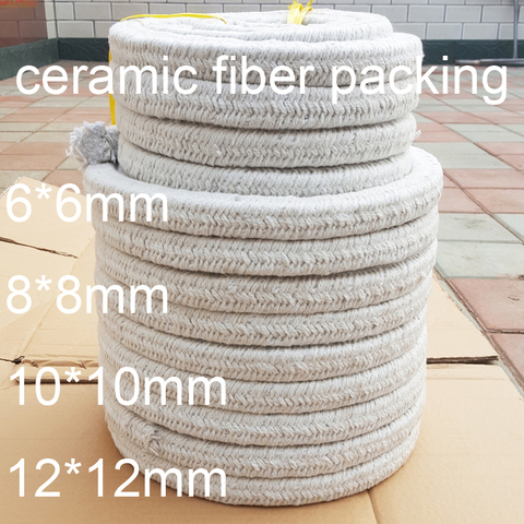 6mm 8mm 10mm 12mm ceramic fiber packing Ceramic fibre set base wire rod Braided Packing heat sealing strip refractory filling ► Photo 1/1