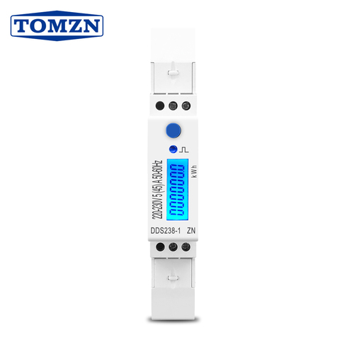 5(45)A 45A MAX 220V 230V 50HZ 60HZ voltage current single phase Din rail KWH Watt hour energy meter with RS485 MODBUS-RUT ► Photo 1/6