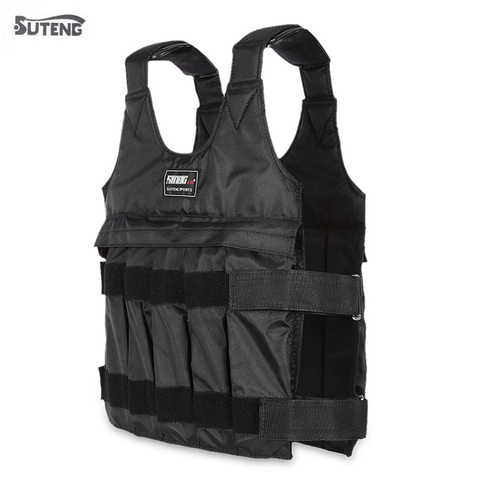 SUTEN 20kg/50kg Loading Weighted Vest For Boxing Training Workout Fitness Equipment Adjustable Waistcoat Jacket Sand Clothing ► Photo 1/6