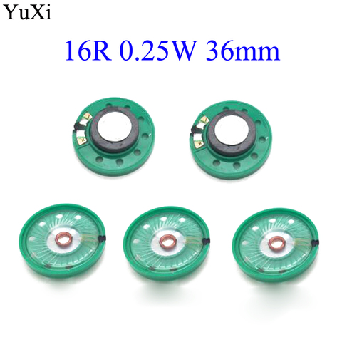 YuXi 2pcs/lot New Green Ultra-thin Mini speaker 16 ohms 0.25 watt 0.25W 16R speaker Diameter 36MM 3.6CM thickness 7MM ► Photo 1/3