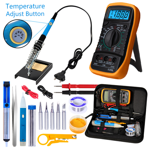 Electric Soldering Iron Kit 110V 220V 60W Soldering Iron With Multimeter Desoldeirng Pump solder rework Welding Tool Kits ► Photo 1/6