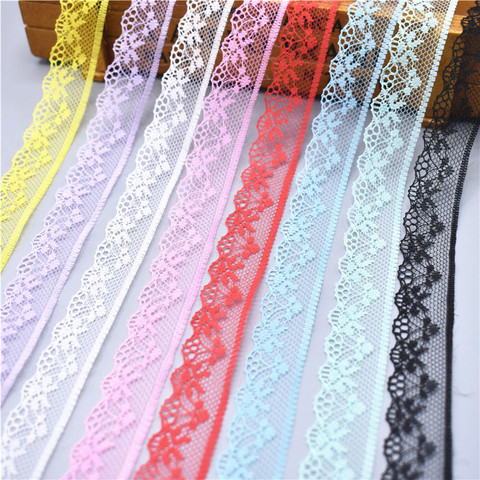 10 Yards Lace Ribbon Tape 20MM Wide Trim Fabric DIY Embroidered wedding Net Cord For Sewing Decoration african lace fabric ► Photo 1/6