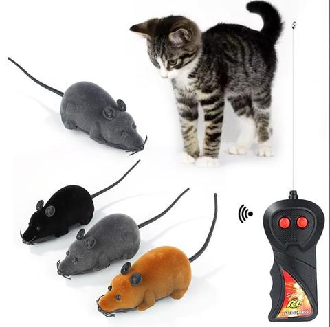 Pet Electric Toy Wireless Remote Control RC Electronic Rat Mouse Mice Toy for Cat Puppy Interactive Tool Gift Gray