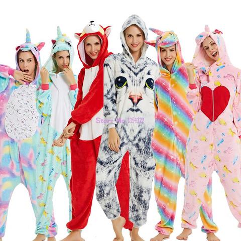 Lannel Unicornio Adult Animal Pijama Unicorn Pajamas Women Cosplay Kugurumi Pyjama Totoro Stitch Onsie Homewear Sleepwear ► Photo 1/6