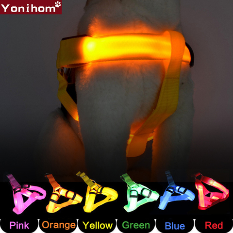 Pet Dog Harness Luminous Led Usb Rechargeable Lighting Harness For Dog Cat Pet Dog Harness Led Rechargeable Glowing Night Safety ► Photo 1/6