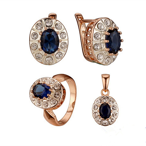 2022 New Fashion Women Jewelry Sets 585 Rose Gold Silver Color Bridal Wedding Earring  Jewelry Sets ► Photo 1/6