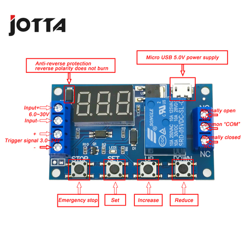 6-30V Relay Module Switch Trigger Time Delay Circuit Timer Cycle Adjustable 828 Promotion With Micro USB 5.0V For Power Support ► Photo 1/5