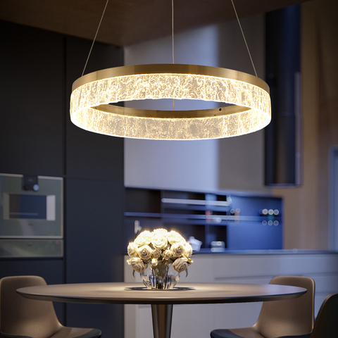 JMZM Modern Simple Chandelier Ring Resin Lampshade Restaurant Study Bar Home Nordic Atmosphere Round Ring Light Luxury Lamps ► Photo 1/6