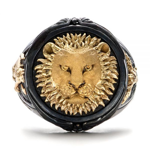 FDLK    Unique Men's Fashion Black Ring Africa Grassland Lion Jewelry Father's Day Anniversary Gift Banquet Party Band Rings ► Photo 1/6