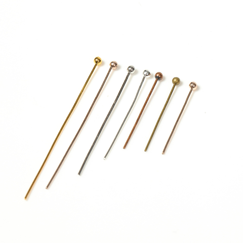 200pcs/lot 18 20 24 30 35 40 mm Gold Silver Metal Ball Head Pins for DIY Jewelry Making Head pins Findings Supplies Wholesale ► Photo 1/6