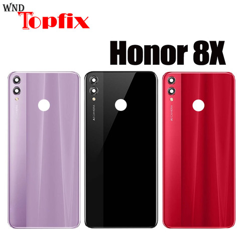 Battery Cover For Honor 8X JSN-L21 Back Glass Panel Rear Door Housing Case For HUAWEI Honor 8X Battery Cover With Camera Lens ► Photo 1/5