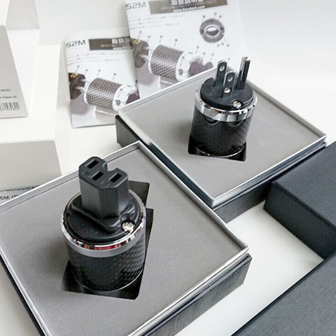 HIFI furutech fi-e50 (R) fi-50 (R) rhodium schukostecker Edelstahl carbon plug adapter ► Photo 1/5