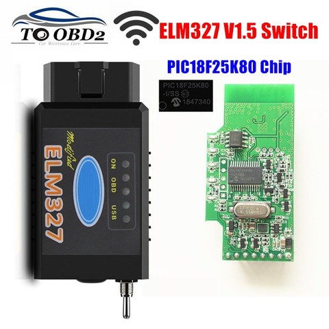 HS-CAN/MS-CAN ELM327 V1.5 Switch PIC18F25K80 Chip support Bluetooth/WIFI ELM 327 For Ford FORScan OBD2 Car Diagnostic Scanner ► Photo 1/6