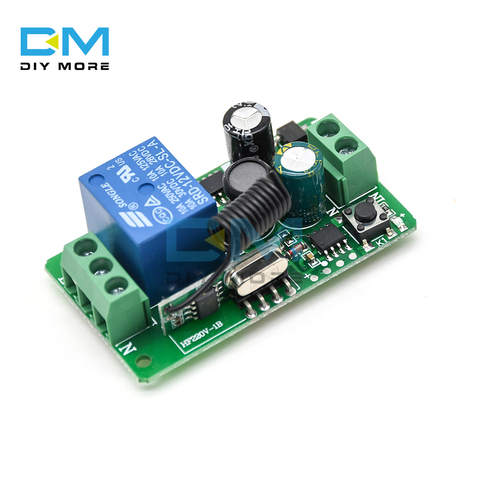 315MHZ 433MHz DC 12V 220V 10A 1CH 1 Way Ch Channel Wireless RF Remote Control Board Transmitter Receiver Relay Switch Module ► Photo 1/6