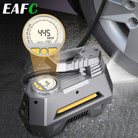 Portable Air Compressor Tire Inflator 12V DC Auto Shut Off Digital Car Air Pump Tire Pump with LED Light for Car Bicycle Balls ► Photo 1/6