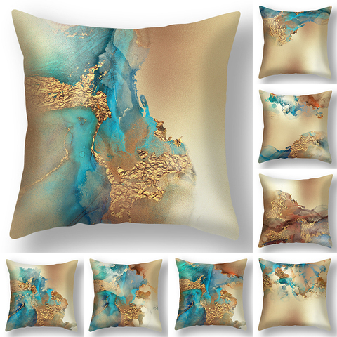 Retro Marble Texture Print Art Cushion Cover Pillow Case For Sofa Car Comfortable Soft Square Throw Pillows Covers 45x45cm ► Photo 1/6