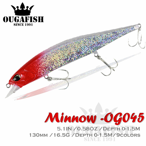 New Three Hooks Minnow Fishing LureMino Weights13cm/16.6gsea Wobbler Bass Bait Tackle Articulos De Pesca Trout Isca Artificial ► Photo 1/6