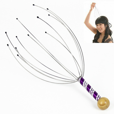 1Pcs Head Massager Neck Massage Octopus Scalp Stress Relax Spa Healing Alloy Free Shipping ► Photo 1/6