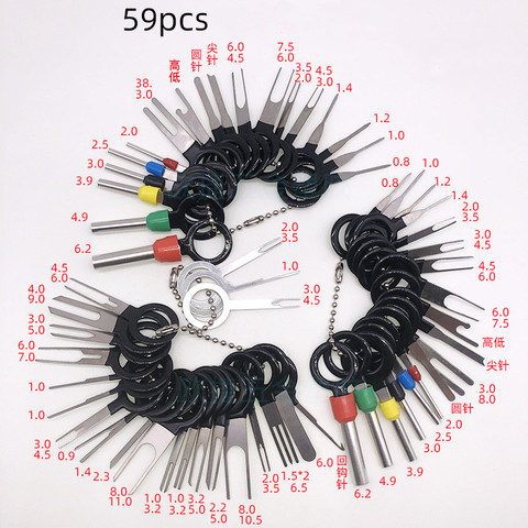 59Pcs/set Car Terminal Removal Kit Wiring Crimp Connector Pin Extractor Puller Terminal Repair Professional Tools ► Photo 1/4