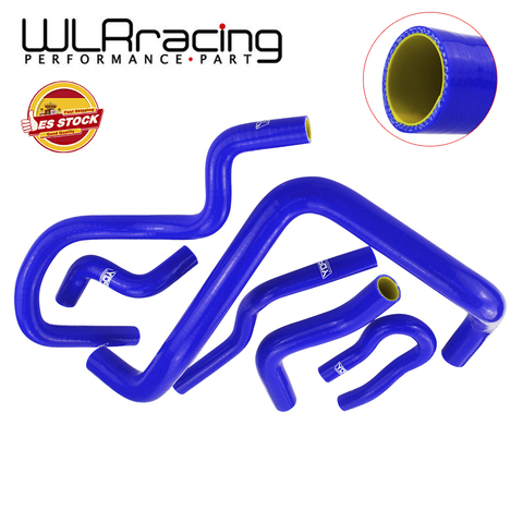 WLR RACING -Blue & yellow  Silicone Radiator Hose Kit for HONDA CIVIC SOHC D15 D16 EG EK 92-00 6pcs with PQY logo WLR-LX1303C-QY ► Photo 1/6