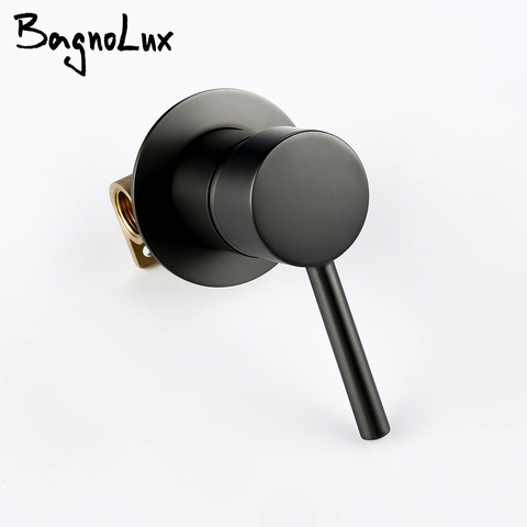Black Gold Chrome Round Solid Brass Concealed Bifunctional Shower Valve Mixer Water Tap Bathroom Water Faucets ► Photo 1/6