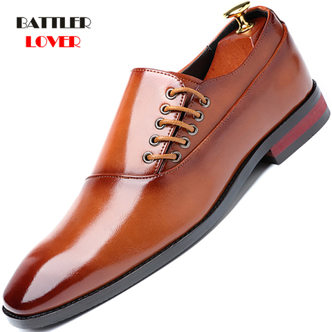 2022 Men's Dress Shoes Japanese Formal Business Oxfords Vintage Men Elegant Genuine Leather Flat Shoes Male Party Wedding Shoe ► Photo 1/6