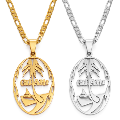 Anniyo Guam's Necklaces for Women Men Gold Color/Silver Color Guam Pendant Jewelry #137921 ► Photo 1/5