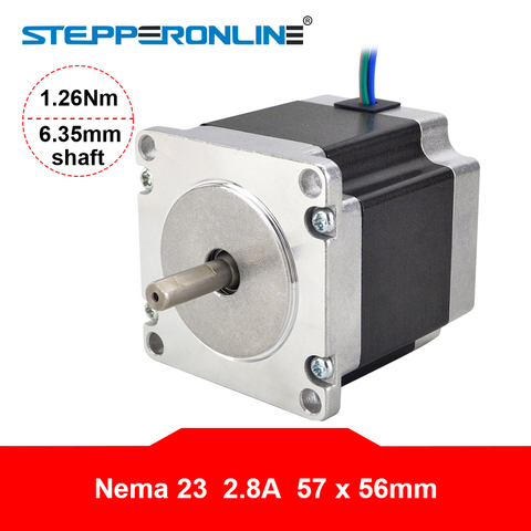 Nema 23 Stepper Motor 1.26Nm 56mm Body Length 2.8A 23HS5628 Stepper 178.04oz.in Nema23 Motor 6.35mm Shaft for CNC Router ► Photo 1/5