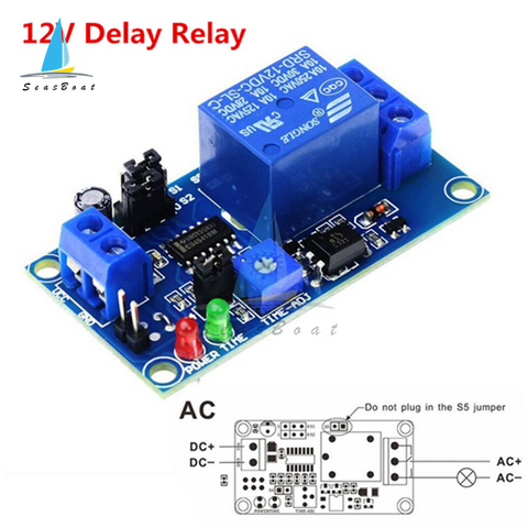 DC 12V Time Delay Relay Module Delay Turn On / Delay Turn Off Relay Switch Module With Timer Volt Timing Relays Board ► Photo 1/6