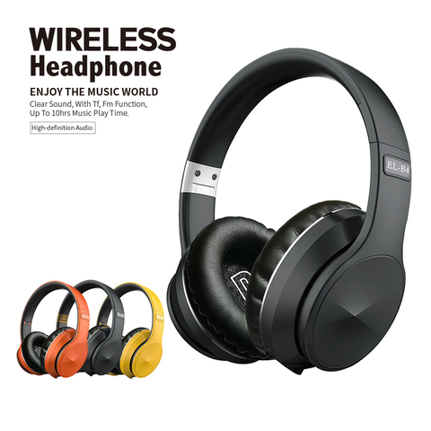 Tourya B4 Bluetooth Headphones Wireless Headsets Headphone Earphone With Mic Bass Stereo Support TF Card For PC Smartphone music ► Photo 1/6