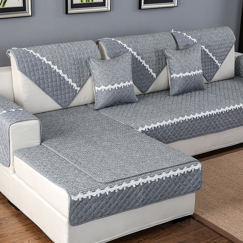 Sofa Towel Armrest Cover Furniture Protector Anti-slip Full Cushion Slipcover 