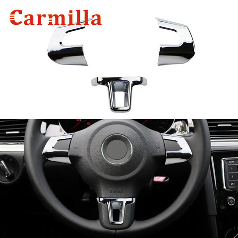 ABS Chrome Steering Wheel Cover Sticker Case for Volkswagen VW GOLF 6 MK6 POLO JETTA MK5 MK6 Bora Car Styling Trim Accessories ► Photo 1/6