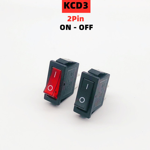 1pcs KCD3 Rocker Switch ON-OFF 2Position 2Pin Electrical equipment Power Switch 15A 250VAC/ 20A 125VAC NO LED Boat mini buttons ► Photo 1/5