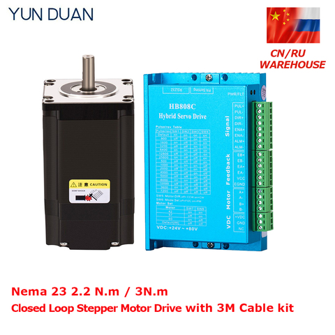 Nema 23 2.2NM 3Nm Closed Loop Stepper Motor Drive Kit Hybird Easy Servo Driver  57mm 2 Phase DC Step Motor for CNC ► Photo 1/6