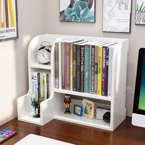 Simple book table top children bookshelf student desk shelf small office storage rack small children ► Photo 1/1