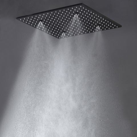 Mist Shower Head Rain LED Showerhead Black 2 Jets Bathroom Showers Accessories 20 Inch Ceiling Overhead Shower Stainless Steel ► Photo 1/6