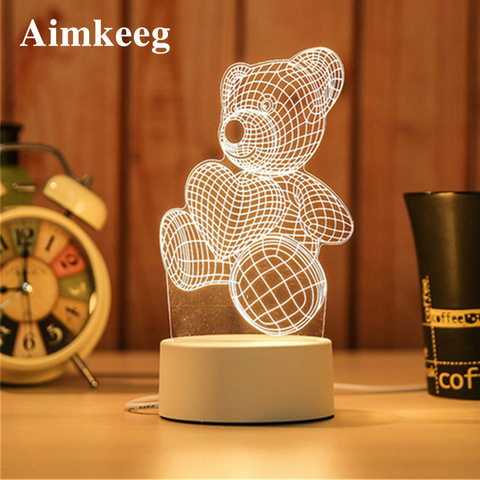 3d Led Cartoon Print Desk Lamp Novelty Illusion Night Lamp Abs+Resin Cute Night Light for Kid Christmas Gift Decorative Lamp ► Photo 1/1