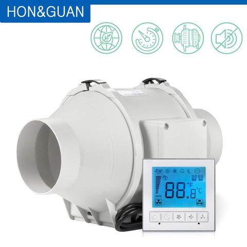 4''Timer Extractor Inline Duct Fan with Smart Switch Ventilator 220~240V Silent Kitchen Air Ventilation Fan Household HF-100PMZC ► Photo 1/6