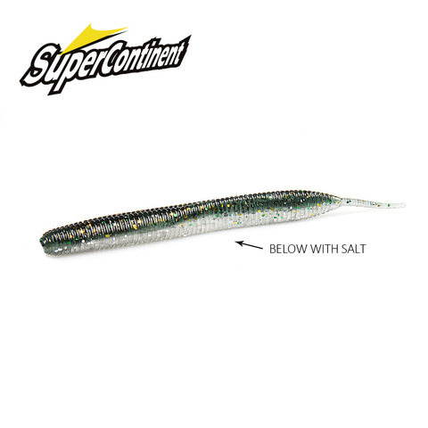 2022 new Supercontinent Needle-tailed straight worm now hot 100mm/10pcs Double Color Silicone Bait ► Photo 1/5