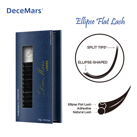 DeceMars Matte Ellipse flat eyelash extension ellipse soft tips light weight ellipse lash individual mink eyelash extension ► Photo 1/6
