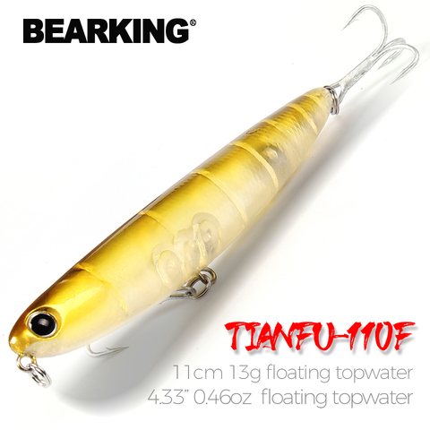 Retail good fishing lures minnow,quality professional baits 11cm 13g,bearking penceil bait topwater ► Photo 1/6