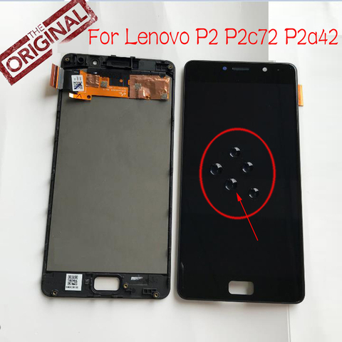 100% Original Amoled LCD Display Touch Screen Digitizer Assembly With Frame For Lenovo vibe P2 P2c72 P2a42 phone panel Sensor ► Photo 1/6