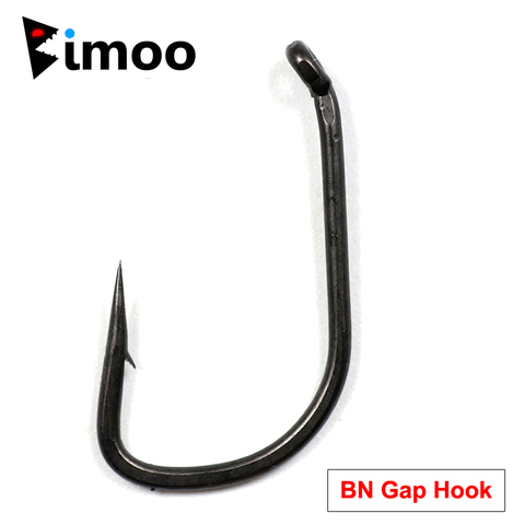 Bimoo 20pcs TEFLON Coated high carbon steel Carp Fishing Hook Bent Eye Micro Barb Terminal Tackle ► Photo 1/6