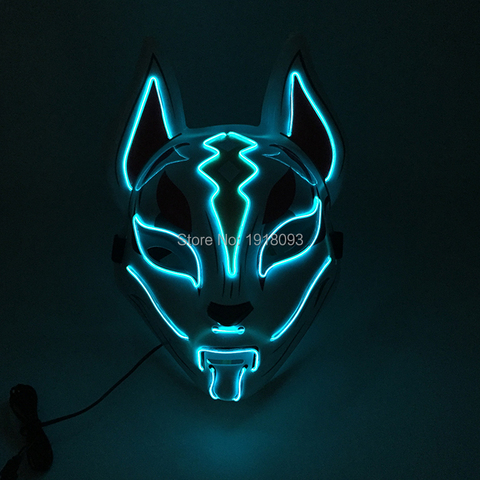 2022 New Arrival LED Luminous Cosplay Anime Mask Neon Light Up Fox Mask Halloween Party Mask Carnival Party Led Mask ► Photo 1/6