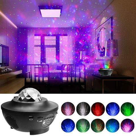 USB Starry Projector Light Music Ocean Wave LED Projector Light Star Sky Projector Night Light with Bluetooth Music Speaker ► Photo 1/6